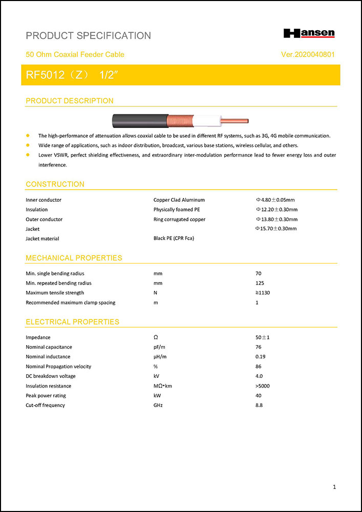 hansen RF5012 Z brochure