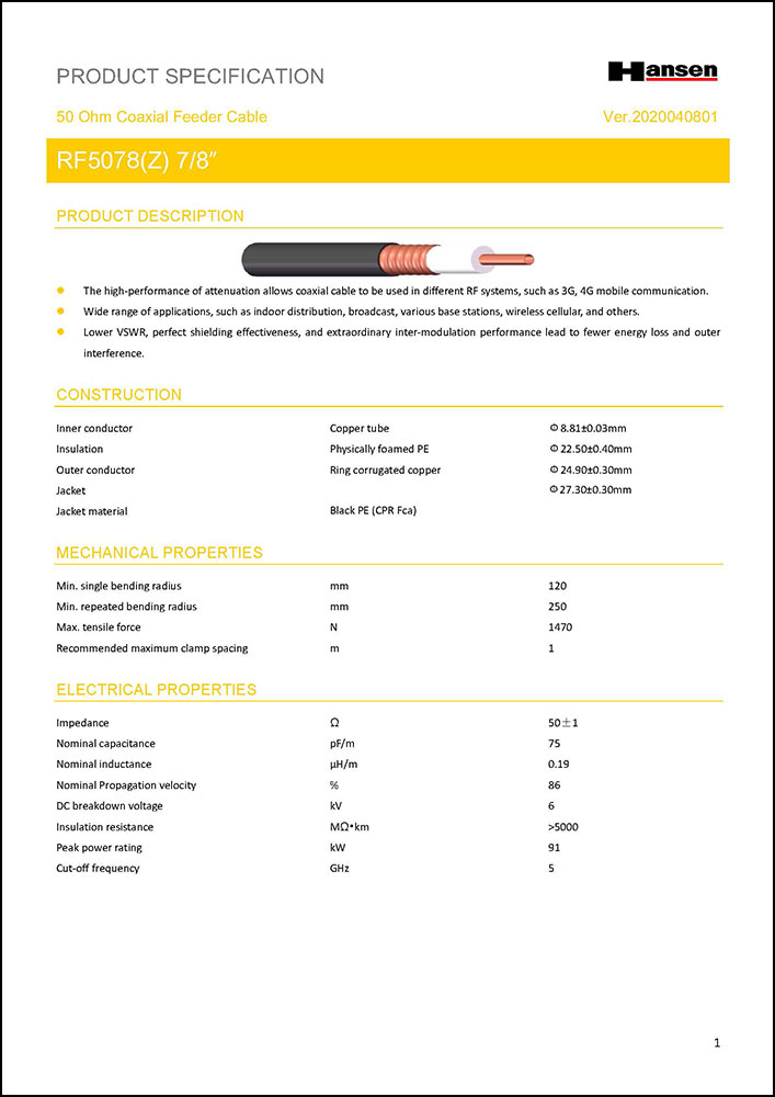 hansen RF5078 Z brochure