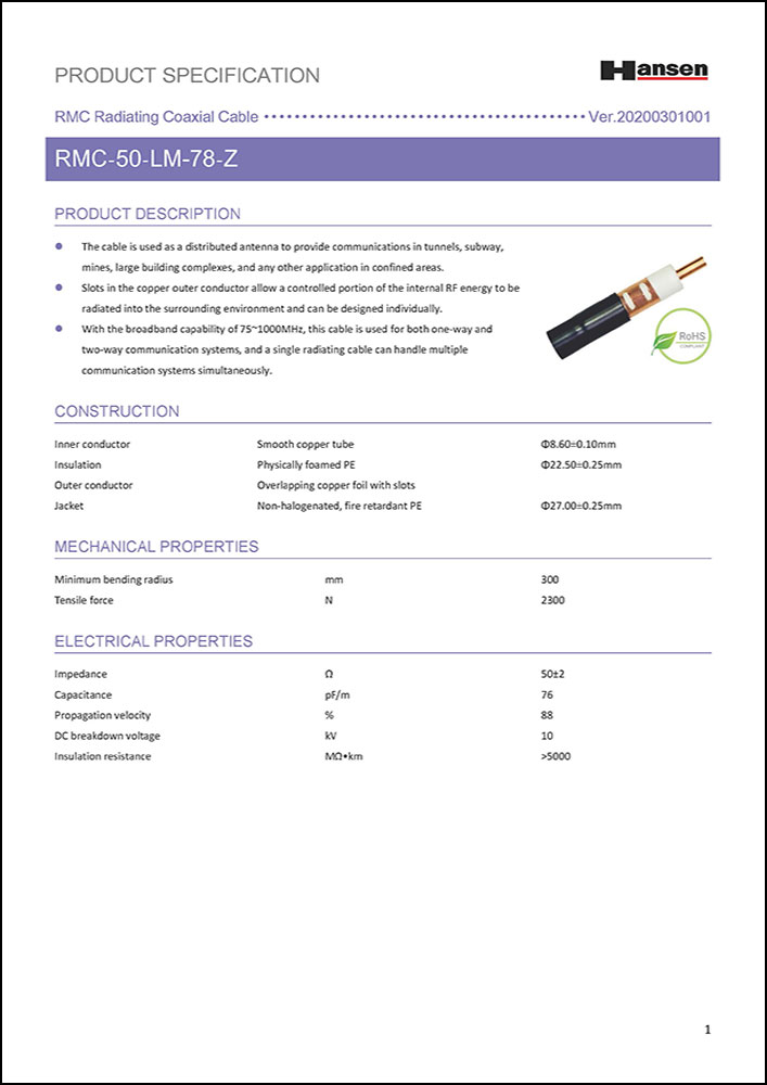 hansen RMC 50 LM 78 Z brochure